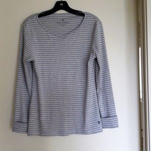 Grey striped long sleeve tee-Royal Robbins